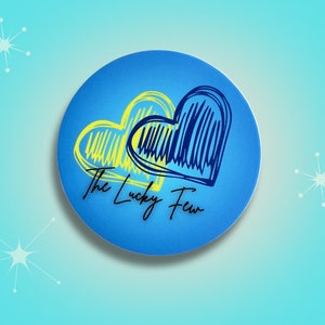 Down Syndrome Awareness Sticker: The Lucky Few Double Heart Decal