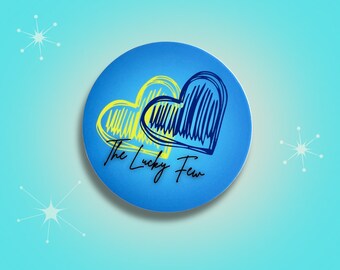 Down Syndrome Awareness Sticker: The Lucky Few Double Heart Decal