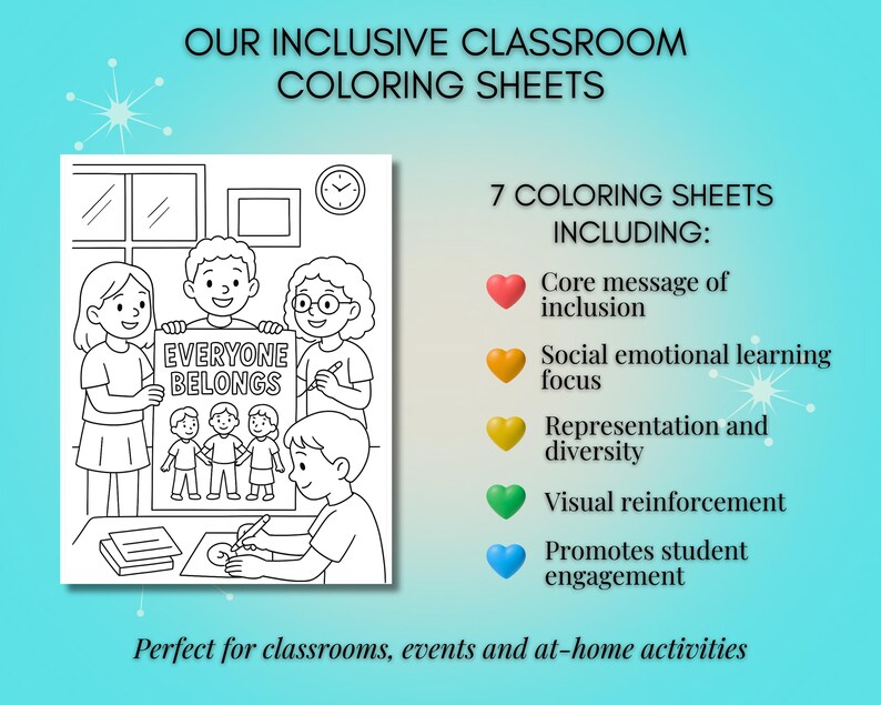 Our Inclusive Classroom Coloring Sheets: Printable Pages for Kids - Etsy