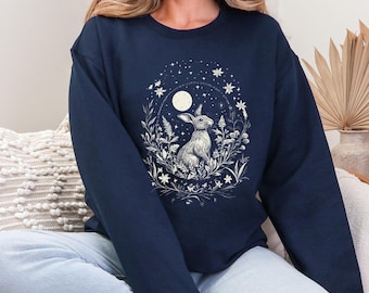 Mystical Moonlit Hare Crewneck Sweatshirt
