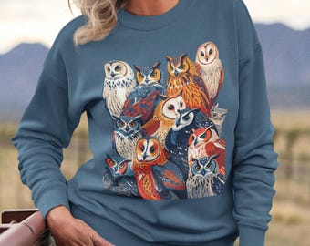 Parliament of Owls Crewneck Sweatshirt: Bird Watcher Unisex Style