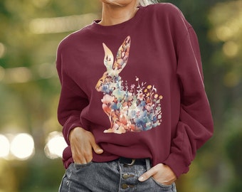 Floral Rabbit Crewneck Sweatshirt