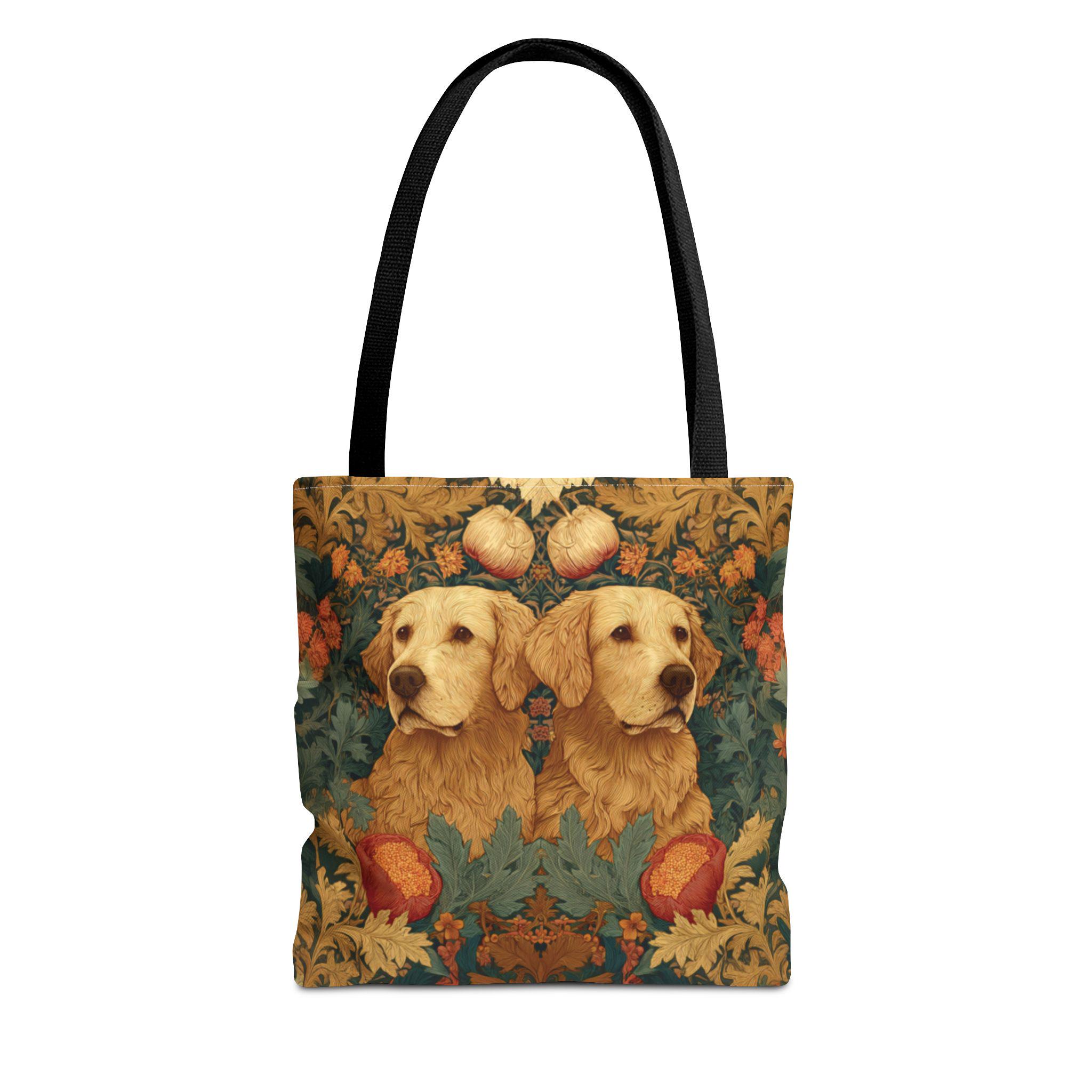 NATSUNO Golden Retriever Tote Bag - Pink Coquette Design, Reusable Canvas Grocery Bag, 15.7x14.9 Inches - View #13