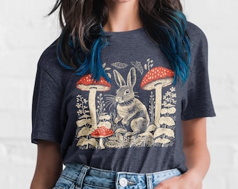 Woodland Bunny & Mushrooms Unisex Recycled Organic T-Shirt