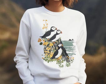 Bluza z nadrukiem Atlantic Puffin: pulower z nadrukiem Coastal Bird Block
