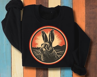 Rabbit Cozy Unisex Sweatshirt | Hare Sweatshirt | Animal Lover Sweatshirt | Nature Lover Gift