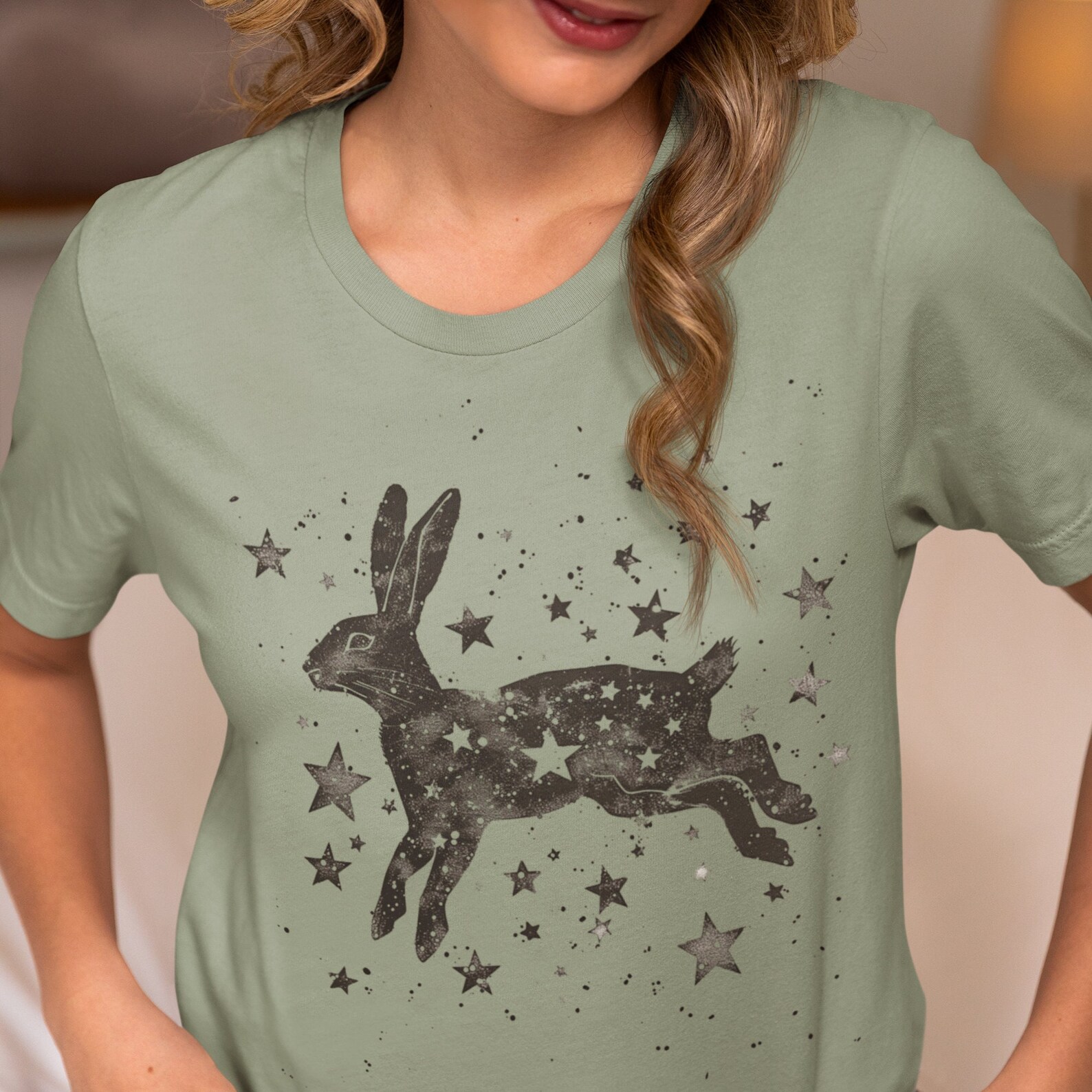Starry Rabbit T Shirt | Bunny Tee | Animal Lover T-shirt | Bunny Rabbit ...