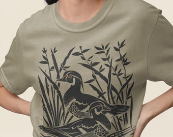 Wood Ducks Block Print Unisex Comfort Colors T-shirt