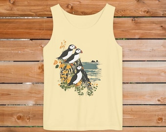 Atlantic Puffins Tank Top | Comfort Colors Unisex Cotton Shirt