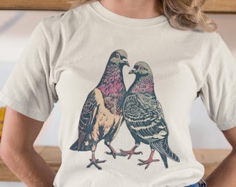Maglietta unisex Comfort Colors con preziosi piccioni / Regalo per amanti degli uccelli / Maglietta per amanti degli animali / Regalo per appassionati di birdwatching