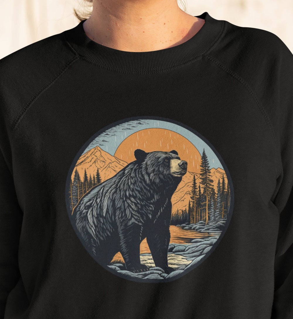 Mighty Bear Crewneck Sweatshirt | Nature Sweatshirt | Forestcore Sweatshirt | Outdoors Sweatshirt | Animal Lover Sweatshirt