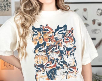 Sweet Chipmunks Print Unisex Comfort Colors T-shirt