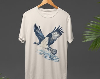 Soaring Osprey Organic Cotton T-Shirt: Bird Watcher Gift