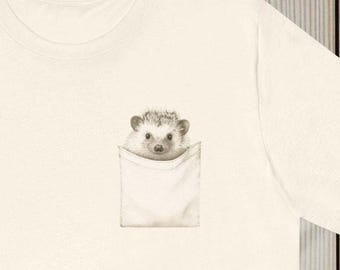 Camiseta Pocket Hedgehog: Camiseta unisex con estampado, regalo ideal para amantes de los animales.