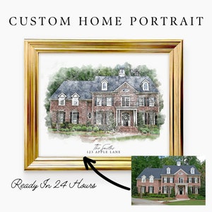 Custom House Portrait, Portrait from Photo, Housewarming Gift, First Home Gift, Watercolor House, Closing Gift, Home Portrait Watercolor