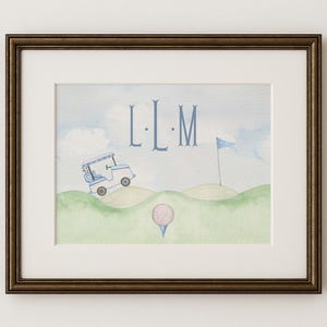 Golf kinderkamer print, gepersonaliseerd decor jongen kinderkamer, aangepaste naam print, golf jongens kinderkamer, preppy golf print, decor golf babyshower
