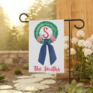 Custom USA Outdoor Flag, Fourth of July Garden Flag, Patriotic Red White Blue House Banner, Monogrammed Yard Flag, Summer Outdoor Decor