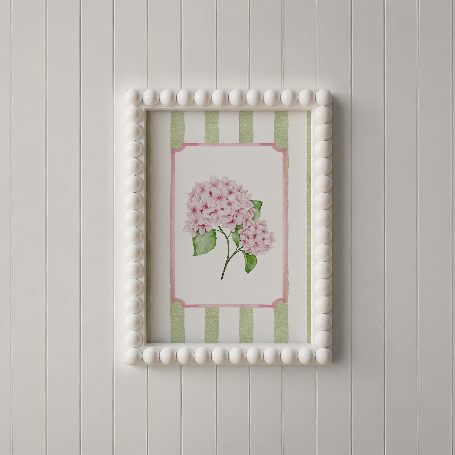 Set of 2 Pink Hydrangea Wall Art Prints, Grandmillennial Floral Decor ...