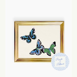 Vintage Butterfly Print Japanese Nature Wall Art Botanical Decor Elegant Home Print