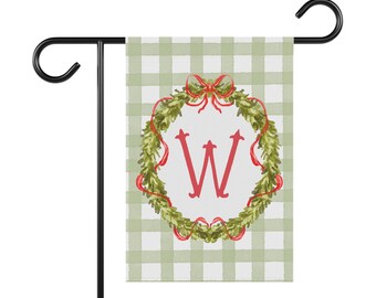 Monogramm Gartenflagge – Initiale C, 30.5x45.7 Cm, Aus Leinenstoff, Doppelseitig Bedruckt