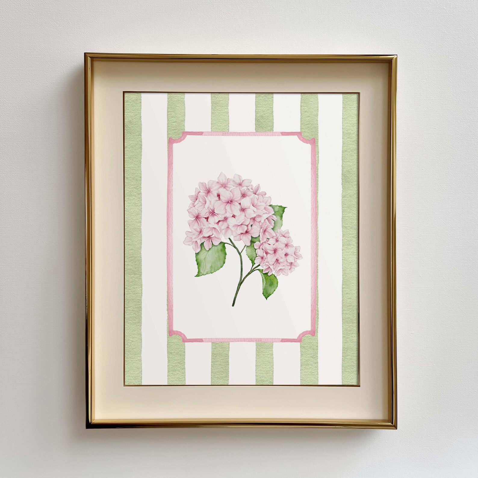 Set of 2 Pink Hydrangea Wall Art Prints, Grandmillennial Floral Decor ...