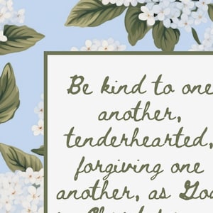 Floral Christian Wall Art, Hydrangea Wall Art, Grand Millennial Decor, Bible Verse Art, Christian Gifts, Scripture Wall Art, Mother Day Gift image 2