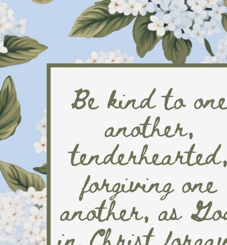 Floral Christian Wall Art, Hydrangea Wall Art, Grand Millennial Decor, Bible Verse Art, Christian Gifts, Scripture Wall Art, Mother Day Gift image 2