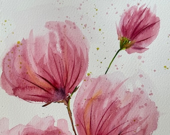 Abstract Flower in Watercolour | Loose Floral Painting