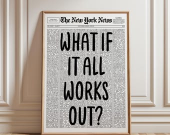 Trendige Wandkunst, Trendy Retro Zeitungsdruck, Wohnungsästhetik, druckbare Wandkunst, digitaler Download