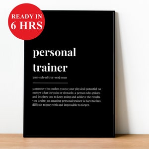 Personal Trainer Definition Print | Printable Wall Art Print | Definition Print | Quote Print | Custom Print | Gift for Personal Trainer