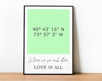 Personalized Coordinates Custom Print, Location Coordinates Print, Valentine's Day Gift Customizable Digital Gift, Gift For Him Her Couple
