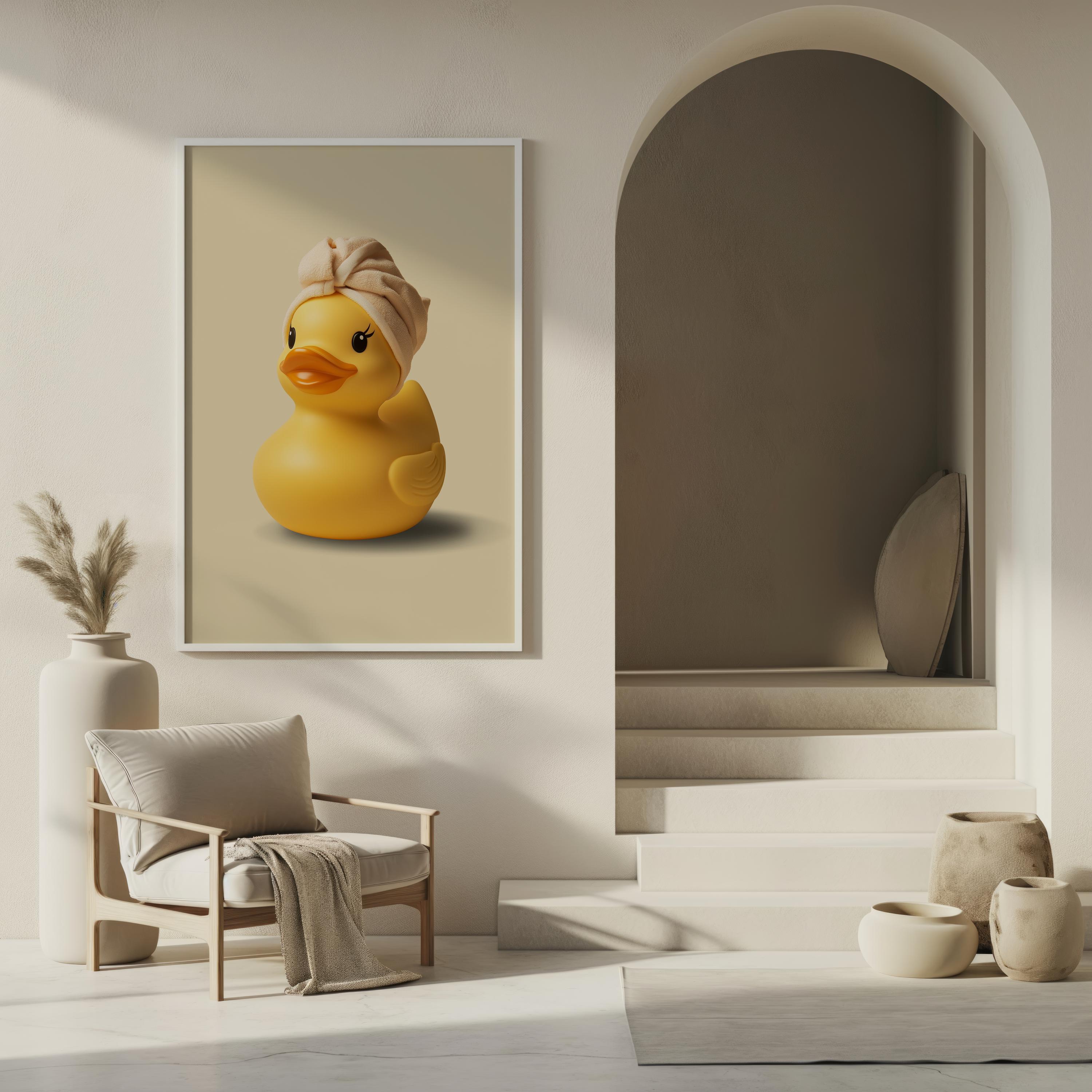 Cute Rubber Duck Bathroom Wall Art, Funny Duck Poster, Duck Bath Print ...