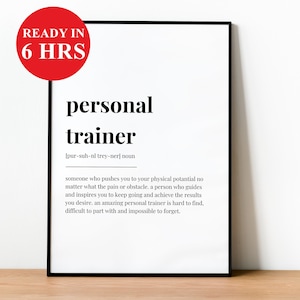 Personal Trainer Definition Print | Printable Wall Art Print | Definition Print | Quote Print | Custom Print | Gift for Personal Trainer