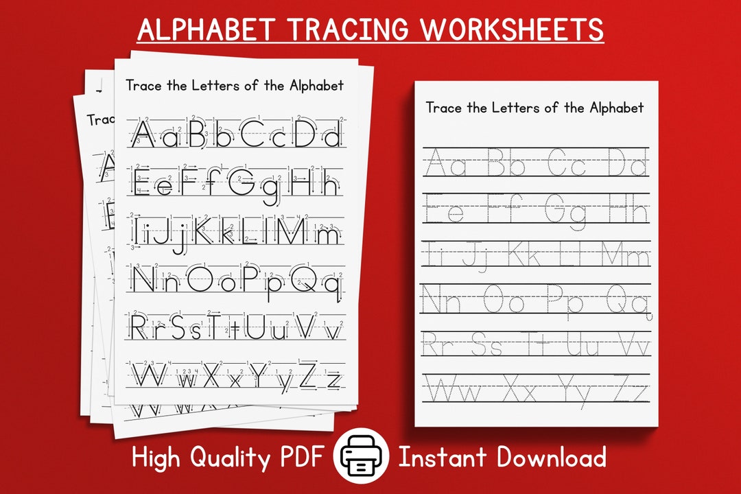 Alphabet Tracing Worksheets Handwriting Letters Tracing ABC Tracing