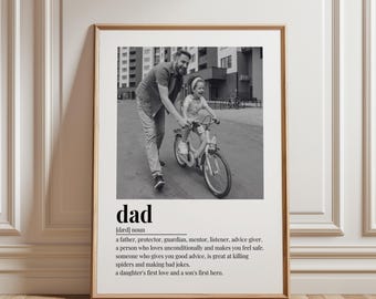 Dad Definition, Editable Template, Father&#39;s Day Photo, Gifts For Dad, Customizable Father&#39;s Day Poster, Daddy Print, Canva, Digital Download