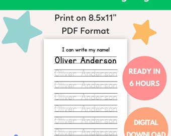 I Can Write My Name, Custom Name Tracing Sheet, Handwriting Practice, Personalized Name Trace, Name Tracing Sheet, Preschool Sheets, Tracing