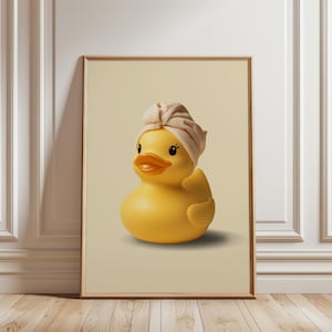 Lindo arte de pared para baño con pato de goma, póster divertido de pato, impresión de baño con pato, arte de pared para baño, póster de arte de pato, decoración de baño, descarga digital