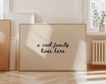 Family Print, Handwritten Quote Wall Art, Neutral Typography Poster, Minimalist Entryway Decor, Beige Home Poster, Digital Download