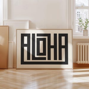 Aloha Print, Summer Decor, Beach House Poster, Coastal Typography Wall Art, Tropical Hawaii Artwork, Vacation Style, Digital Download