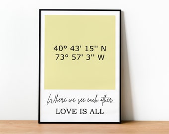 Personalized Coordinates Custom Print, Location Coordinates Print, Valentine's Day Gift Customizable Digital Gift, Gift For Him Her Couple