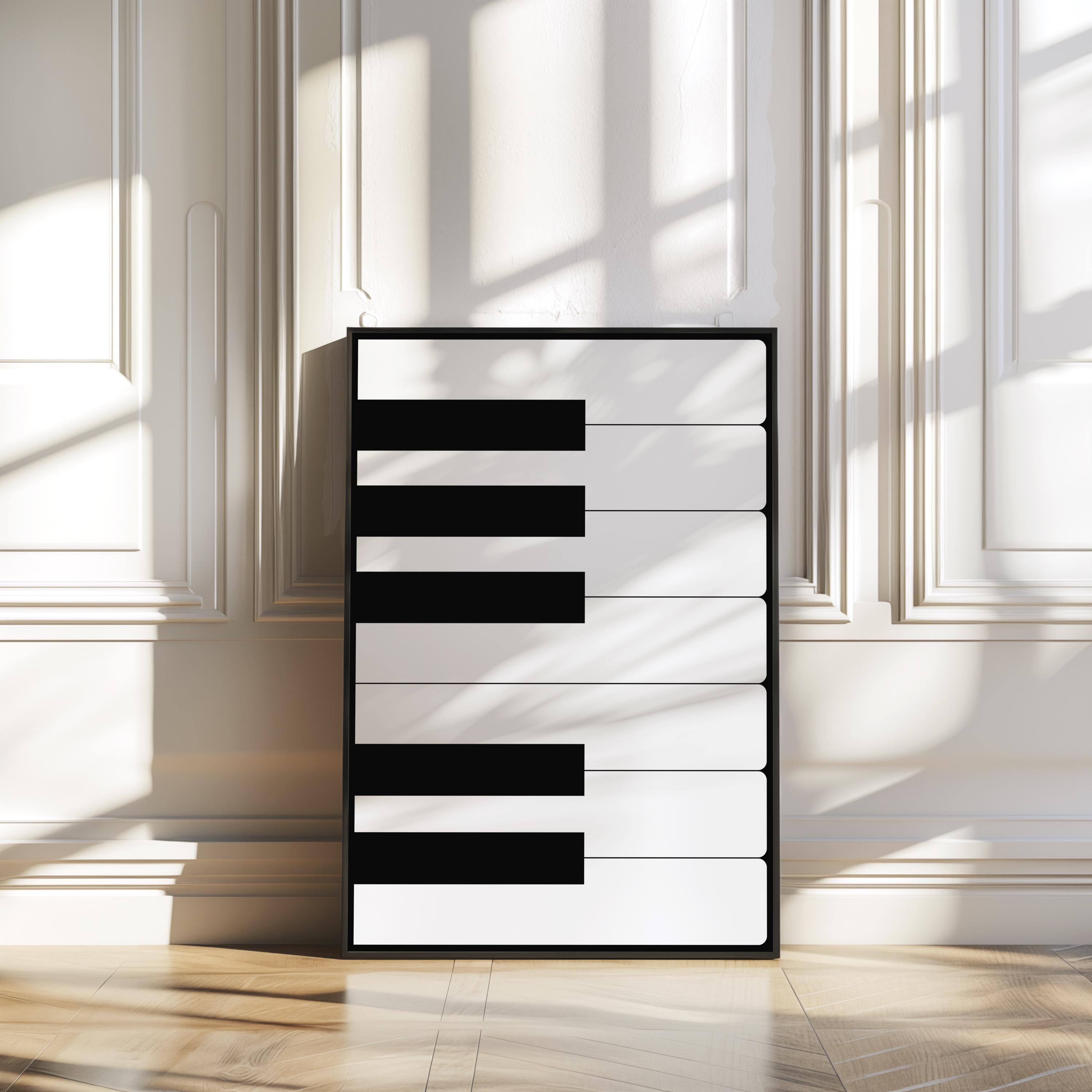 Piano Keys Wall Art, Piano Keys Print, Piano Poster, Piano Keys Printable, Minimalist Art Print, Music Room Decor, Music Studio Decor