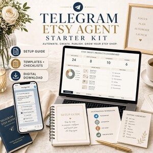 Telegram Etsy Agent Business System, AI Etsy Draft Factory, Codex Claude Antigravity Setup Prompts, Installation Guide, Digital Download