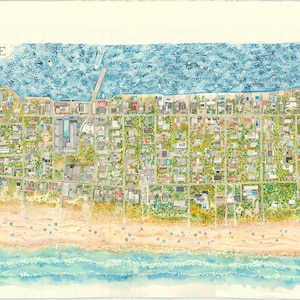 mappa dipinta a mano di Cherry Grove Fire Island