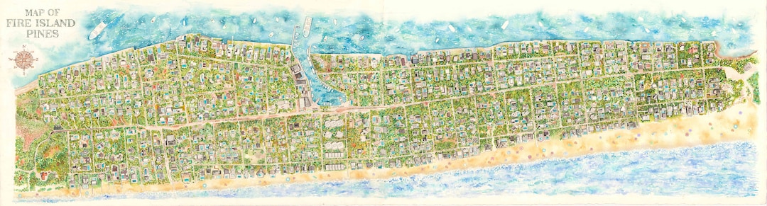 Another Etsy map of Fire Island Pines