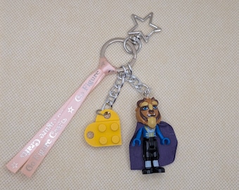 Beast, minifigure Bag Charm. Personalised attachment available.