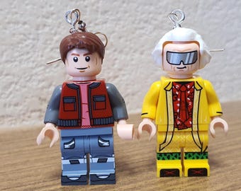 Ritorno al futuro. Orecchini con le minifigure di Marty McFly e Doc Brown.