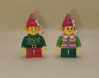 Minifigurörhängen med julälvor.