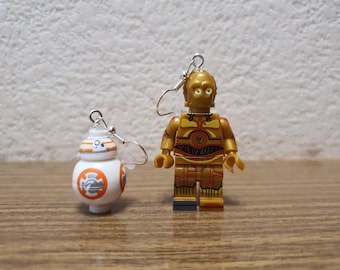 Star Wars. C3PO and BB8 minifigure earrings.