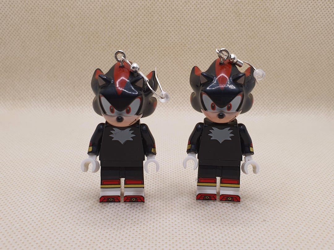 Shadow the Hedgehog Minifigure Earrings. - Etsy