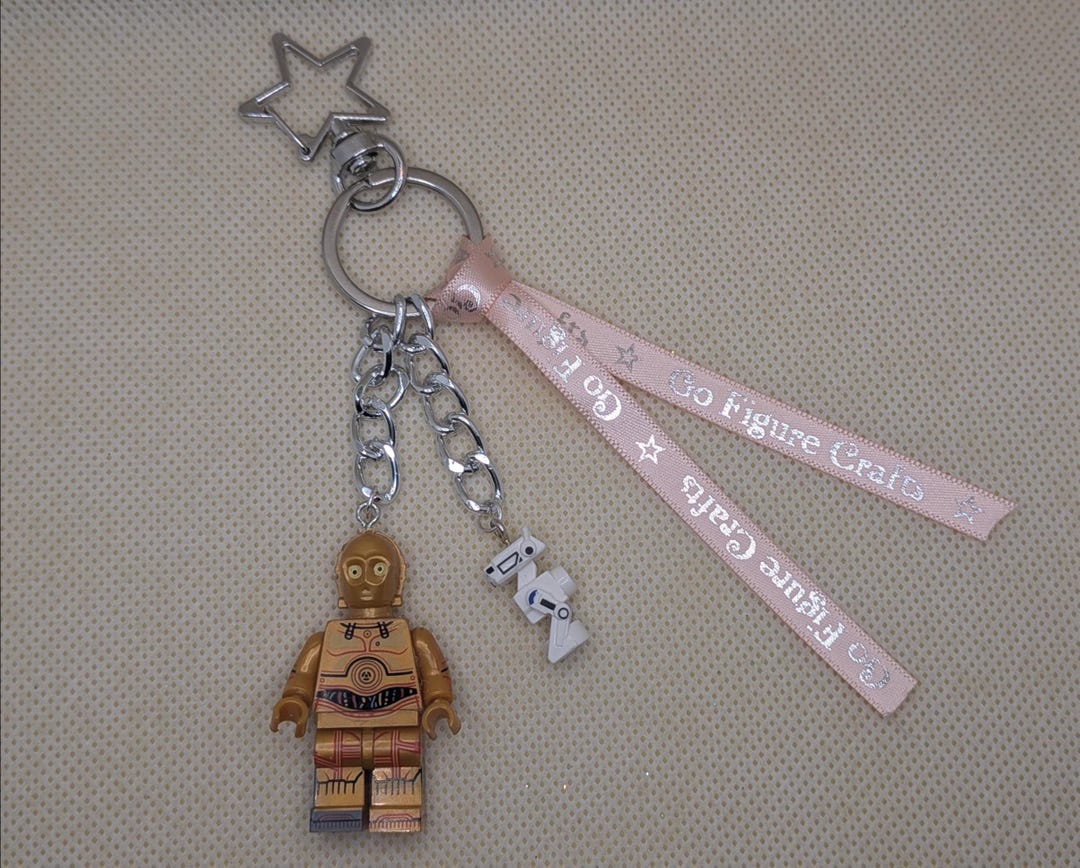 Star Wars, C3PO, Mini Figure Bag Charm. Personalised Attachment